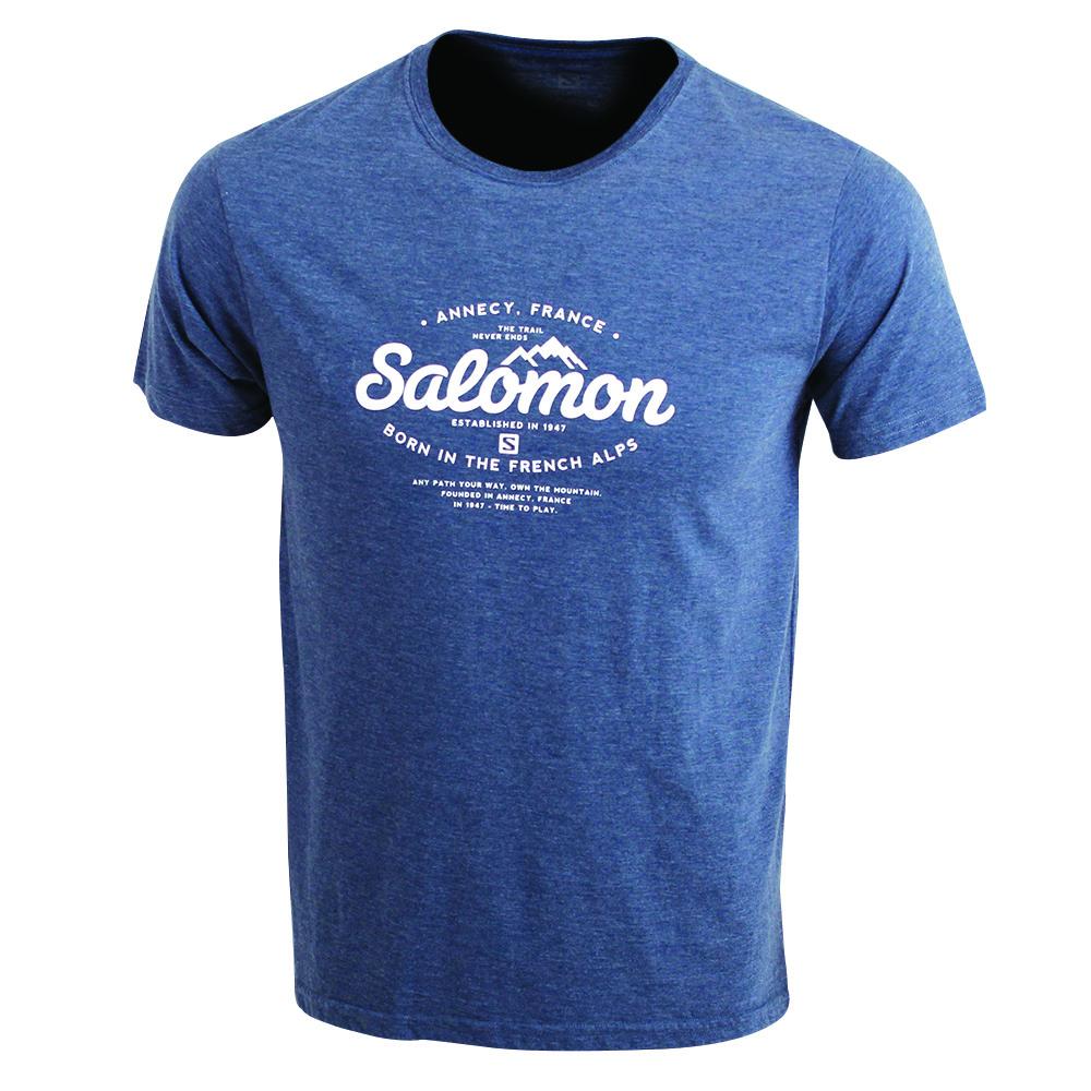 Salomon Israel SPRUCE SS M - Mens T shirts - Dark Denim (QREK-29531)